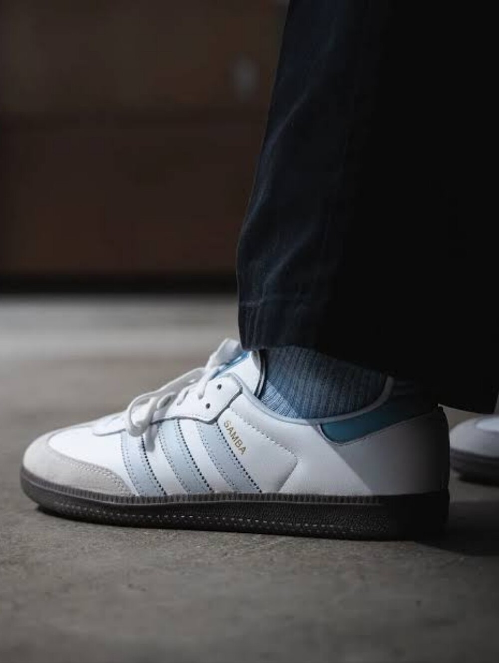 *NWT* [adidas] Samba OG In White Halo Blue, Size M6.5/W8.5